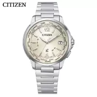新品 国行西铁城(CITIZEN)手表 奶油拿铁古典光动能电波男士情侣手表男表CB1020-54B