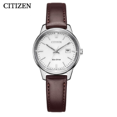 国行 西铁城(CITIZEN)手表 光动能小牛皮带商务休闲女士腕表EW2660-22A