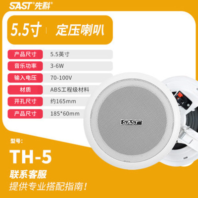 先科TH-6吸顶喇叭广播吊顶壁挂吊球音响防水音柱天花音箱嵌入式定压公共广播店铺背景音乐功放扬声器 5英寸 TH-5