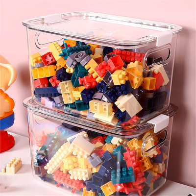 邦可臣乐高玩具收纳箱儿童拼装积木分类整理箱零食透明收纳盒带盖
