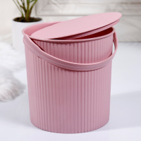 阿斯卡利(ASCARI)可坐塑料桶带盖水桶凳子桶玩具桶洗车桶钓鱼桶垃圾桶储物洗菜米桶 [加厚大号]坐高26厘米卡粉