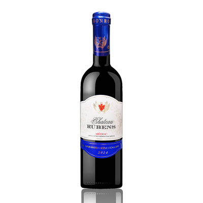 名仕罗纳德 法国进口原瓶宾露蓝标2014干红葡萄酒750ML *2支 买2 得 3 开瓶器