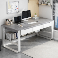 藤印象电脑桌台式家用简约办公桌工作台简易学生书桌带抽屉写字桌子