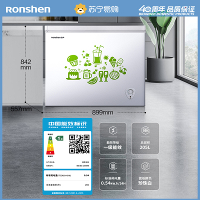 Ronshen/容声经济型家用冷柜小冰柜单温冷藏冷冻两用迷你商用大容量电冰箱卧式冷柜冰柜