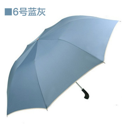 天堂伞木柄自动伞大雨伞男女双人伞纯色晴雨伞双人伞定做广告伞 6号蓝灰
