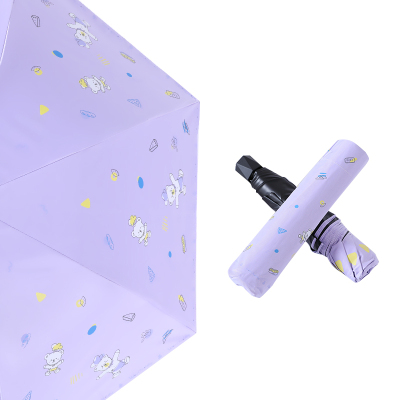 天堂伞太阳伞小巧便携晴雨伞折叠铅笔伞卡通泰迪熊可爱学生 紫色