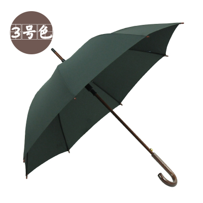 天堂伞柄伞纯色长柄晴雨伞轻男女士商务伞自动雨伞印刷广告伞 3号色军绿