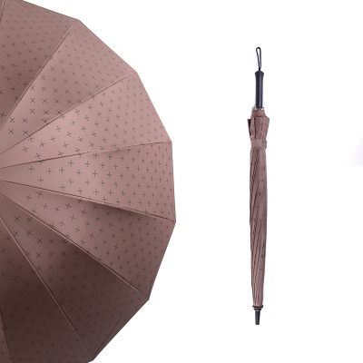 天堂伞直杆伞自动晴雨伞长柄伞复古超大加固16骨直柄加厚商务伞定制 咖啡色