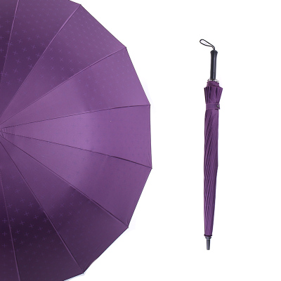 天堂伞直杆伞自动晴雨伞长柄伞复古超大加固16骨直柄加厚商务伞定制 紫色
