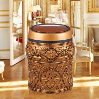 智能感应垃圾桶阿斯卡利(ASCARI)时尚垃圾筒创意树脂精品垃圾桶客厅卧室桶 巧克力色罗马家园感应式