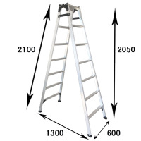 多功能折叠梯子阿斯卡利(ASCARI)铝合金加厚人字梯家用室内伸缩阁楼工程梯2米 加强焊接七步-2.1m(单面焊接)