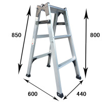 多功能折叠梯子阿斯卡利(ASCARI)铝合金加厚人字梯家用室内伸缩阁楼工程梯2 加强焊接三步-0.85m(单面焊接)