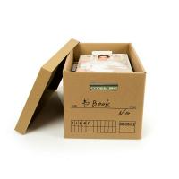 牛皮纸质折叠特大号阿斯卡利(ASCARI)收纳箱公司档案盒收纳纸盒有盖搬家整理箱 随机图案一个 39X28X27cm