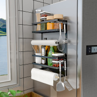 厨房置物架阿斯卡利(ASCARI)冰箱架侧挂多功能保鲜袋磁吸免打孔多功能冰箱壁挂架