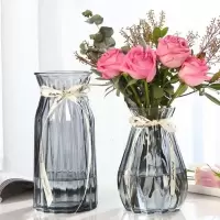 新年布置创意花瓶玻璃透明水养客厅摆件鲜花插花瓶北欧简约富贵竹干花花瓶