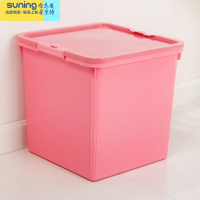 希杰狮王密封正塑料收纳箱塑料整理收纳盒化状品玩具箱方形储物盒钓鱼桶箱 粉红色 31.5*32.5*31cm收纳架