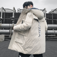 BaLuoShang男士中长款羽绒服2020年冬季新款韩版潮流潮牌白鸭绒帅气轻薄外套风衣