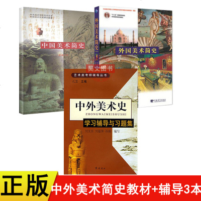 3本正版新书中国美术简史增订本外国美术简史艺术类考研辅导教材中外美术史学习辅导与习题集孔笛齐鲁书社中央美术学院中国