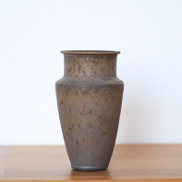 日式粗陶泥 手工陶瓷大花瓶花器 家居摆件茶道花艺插花