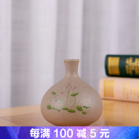 迷你陶瓷小花瓶容器精美岩泥粗陶个性小花插摆件花器茶道日式