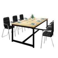 卡里鳄钢木会议桌长方形桌KLE—PXZ22办公会议桌长条桌培训桌