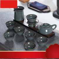 青瓷手工茶具套装家用高档哥窑铁胎冰裂陶瓷功夫茶具整套茶壶