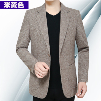 YUANSU新款呢中年男士单件西服春秋款中老年男装西装外套上衣爸爸装夹克