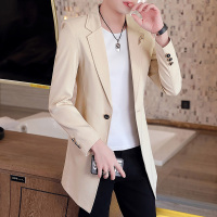 YUANSU男士风衣外套2020春秋季新款韩版修身小西装男装中长款西服上衣服风衣