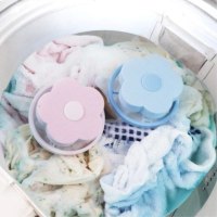 梅花形洗衣机过滤网袋除毛器清洁漂浮护洗袋滤毛器吸毛器球洗衣袋 粉色 1个