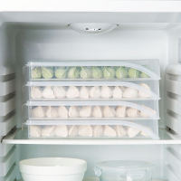 厨房水饺托盘家用速冻饺子盒子冰箱保鲜盒食物冷冻盒收纳盒