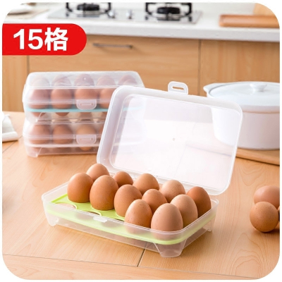 冰箱鸡蛋盒食物保鲜盒鸡蛋托鸡蛋格厨房透明盒子放鸡蛋收纳盒 三个装