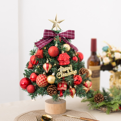 圣诞树圣诞节装饰品古达家用小型场景布置ins迷你桌面摆件装扮小用品