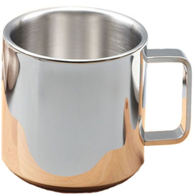 丰谷厨具 食品级不锈钢豪华双层防烫 咖啡杯 茶杯 水杯 6.5cm*7cm