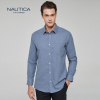诺帝卡/NAUTICA TAILORED衬衫男士净色四季上班商务百搭正装长袖衬衫