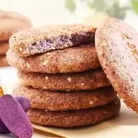 小不点紫薯燕麦饼干 整饱腹粗粮无糖木糖醇饼干早餐代餐食品 3斤紫薯饼干[推荐]