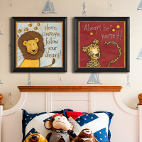 现代简约美式儿童房卧室壁画床头装饰画家居风格挂画欧式温馨壁画