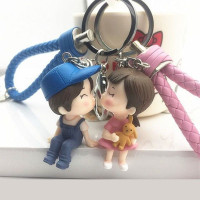 韩版情侣钥匙扣一对可爱卡通公仔男女款女生挂饰包包挂件创意礼品