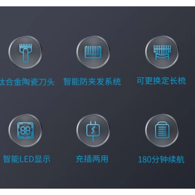 飞科理发器 FC5915-宝石蓝 FC5916-珐琅灰 备注要什么颜色