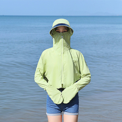 盛世尼曼夏季户外防晒披肩手套一体遮脸帽子骑电动车沙滩旅游外套