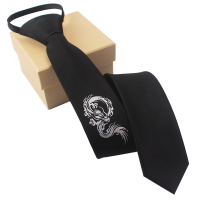 盛世尼曼5cm个性刺绣领带ins中国风龙仙鹤衬衫男女学生学院韩版窄细懒人领带
