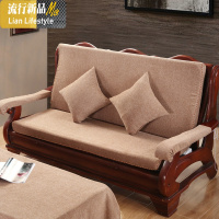 加厚红木带木头老式三人沙发沙发垫中式坐垫椅海绵防滑海绵垫沙发 三维工匠