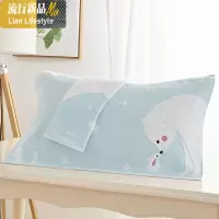 [正面毛圈+背面纱布][一对装]棉透气股纱枕巾粉红天蓝灰色 三维工匠