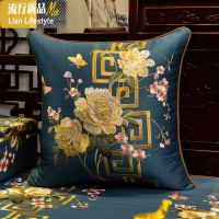 中式刺绣抱枕靠红木家具绣花沙发垫中国风古典罗汉床软包定制防滑 三维工匠
