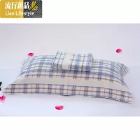 棉枕巾经典格子单人枕巾纱布毛圈枕头巾情侣毛巾柔软吸水一对装 三维工匠