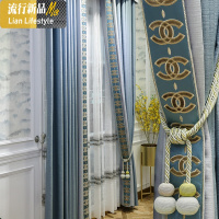 新中式窗帘成品客厅大气轻奢北欧卧室遮光豪华欧式加厚窗帘布 三维工匠