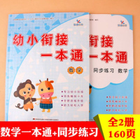 全2册 幼小衔接一本通数学+同步练习册 幼儿园大班升一年级学前班整合教材 3-6岁5/10/20以内加减法口算题卡时