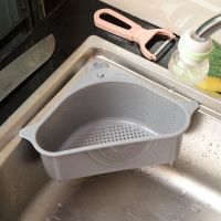 吸盘式塑料置物架厨房用品抹布收纳篮三角形厨房水槽沥水篮过滤筐