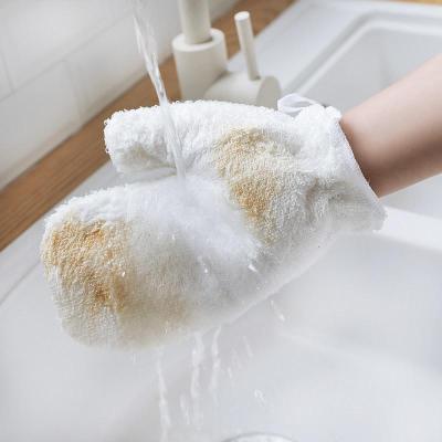 净也竹纤维洗碗手套女厨房神器耐用防水刷碗巾布抹布家用不伤手