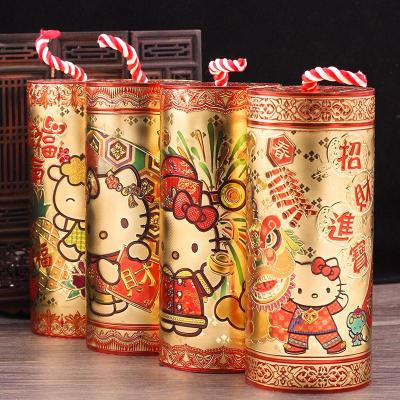 净也新年装饰品摆件hellokitty坐炮式储钱罐烫金春节摆饰道具