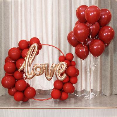 净也网红宝石红气球生日派对婚礼喜庆气球串金属气球婚房装饰用品布置